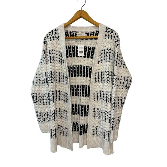 Dreamers Black & White Open Knit Fall & Winter Cozy Cardigan Size Small/Medium - Picture 1 of 9